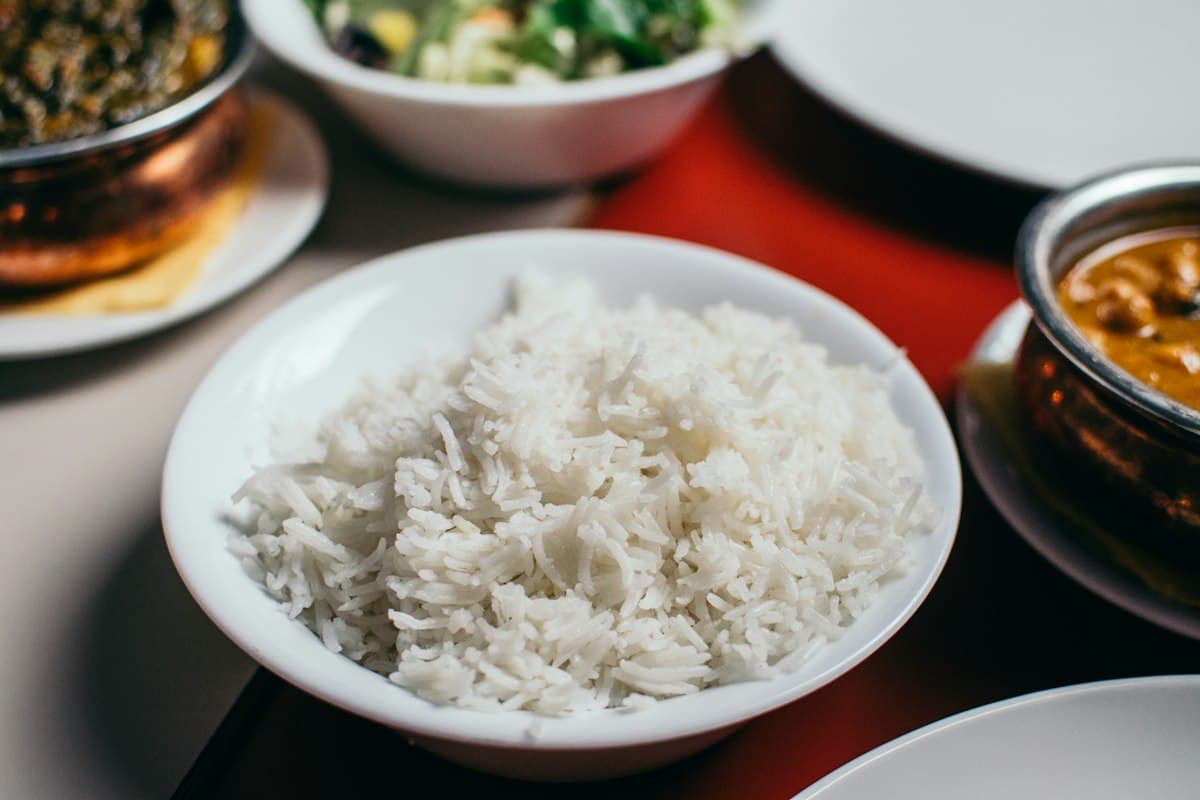Bowl of steamed white rice
